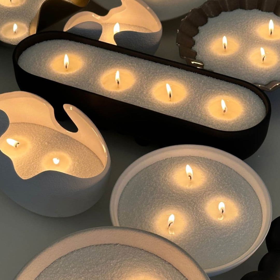 LUMISAND Zestaw do tworzenia świec - 250 g wosku perłowego i 10 szt. knotów